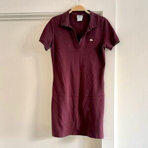 Lacoste Polo Mini Dress in Burgundy